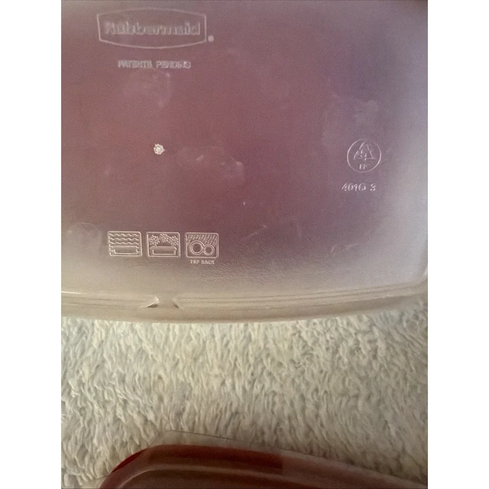 Rubbermaid Food Storage Containers 3.2, 3.2 2.1Cup W/ Red Lids Set of 3 Made USA